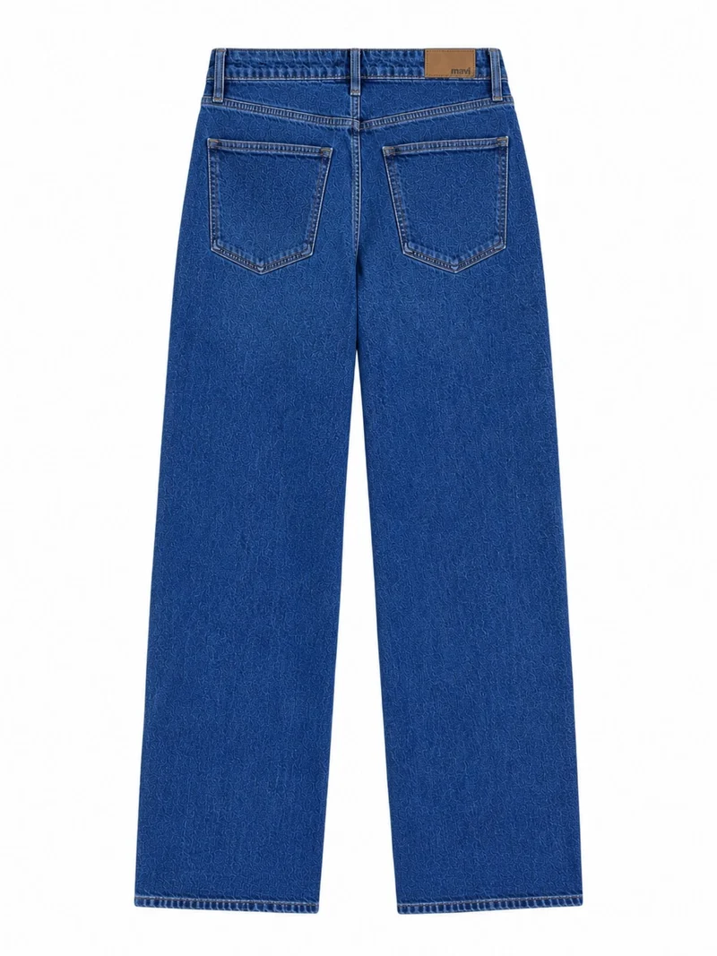MAVI - Leila, Mid Waist, Baggy Barrel Jeans, Dark Vintage 90`s