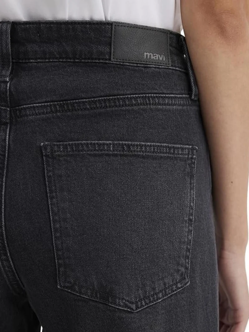 MAVI - Leila with Cuts, High Waist, Baggy Barrel Jeans, Dark Smoke 90´s