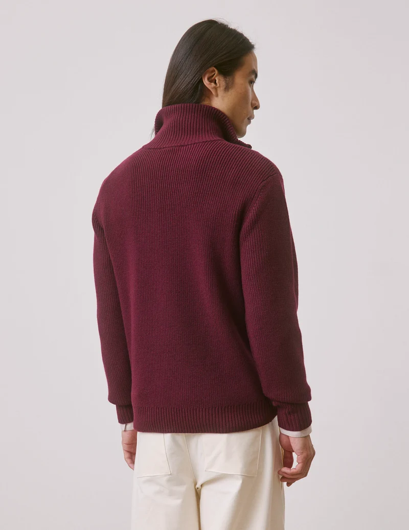 Pull Milo en laine mérinos bordeaux