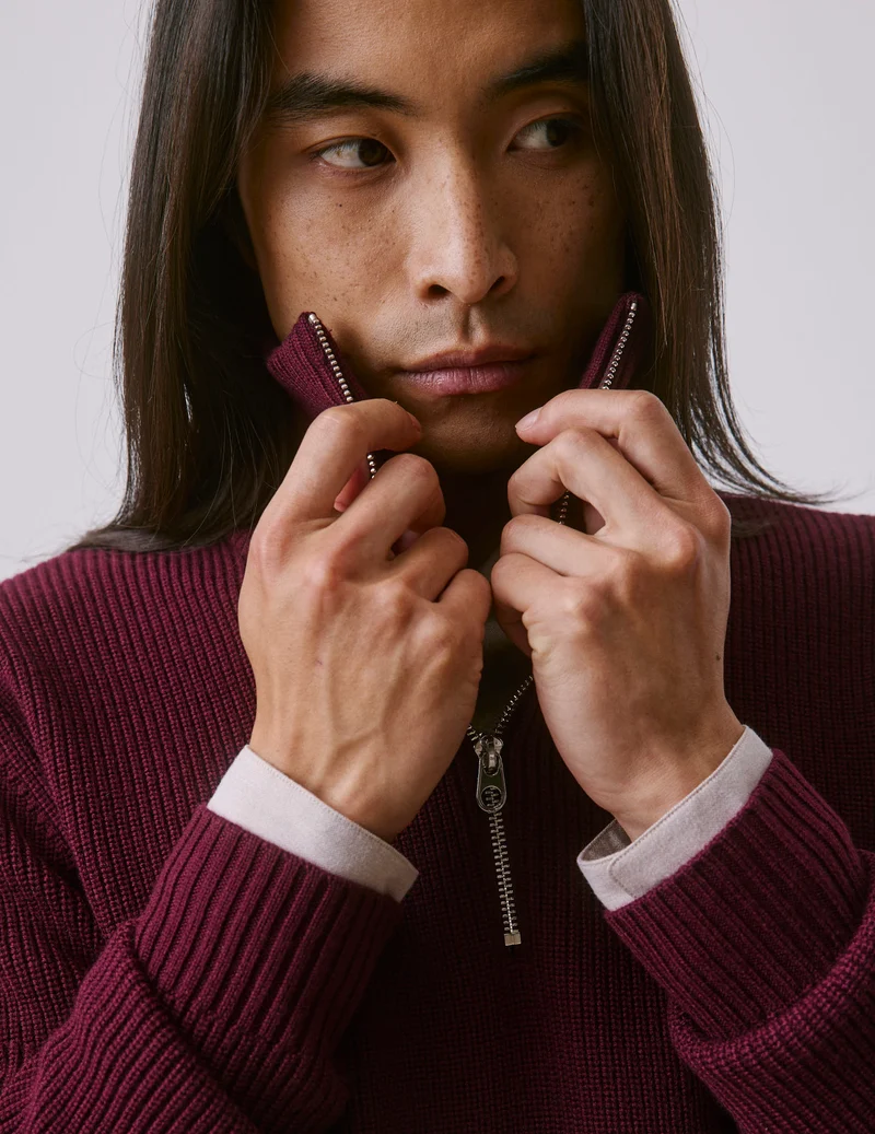 Pull Milo en laine mérinos bordeaux