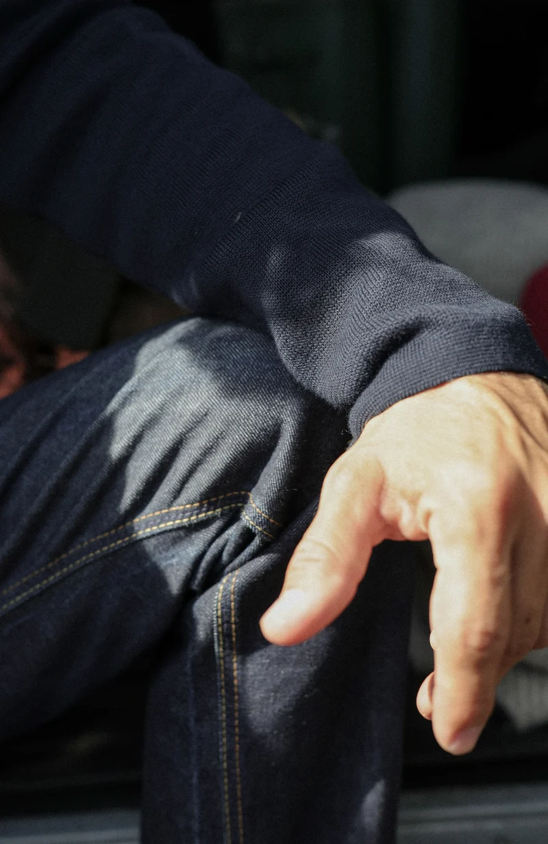 Mens Midweight Cotton Knitted Nehru Jacket