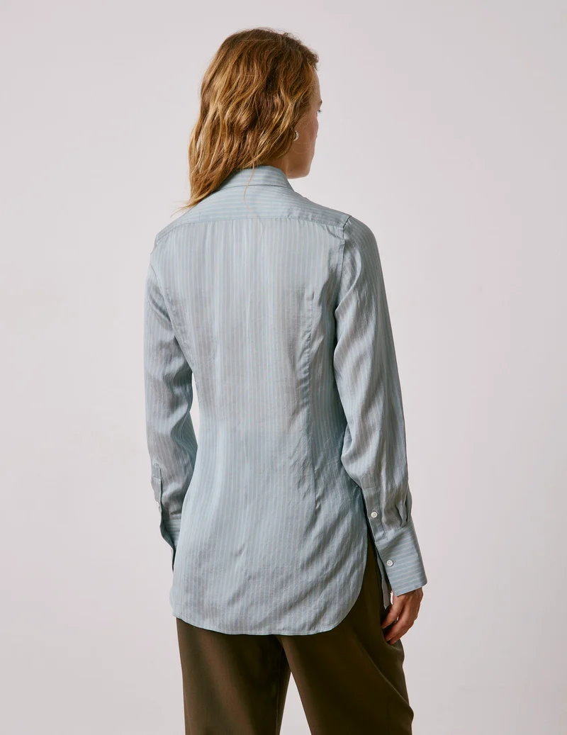 Chemise Pétale rayée bleu clair