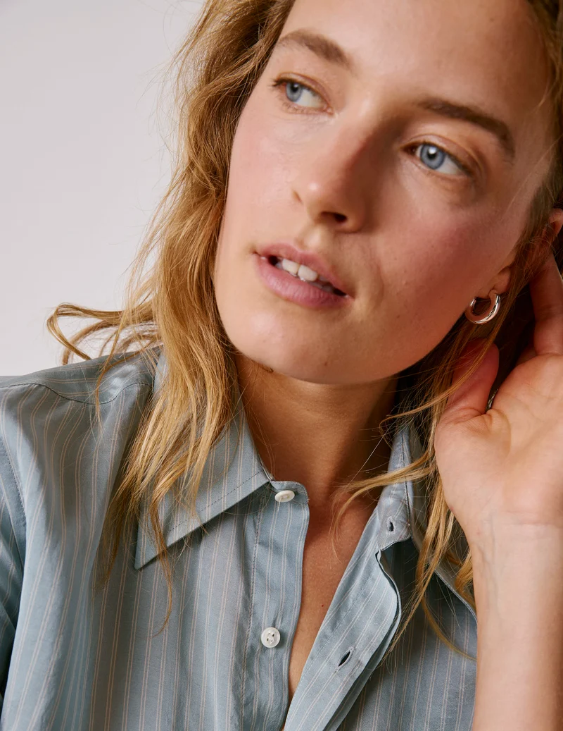 Chemise Pétale rayée bleu clair