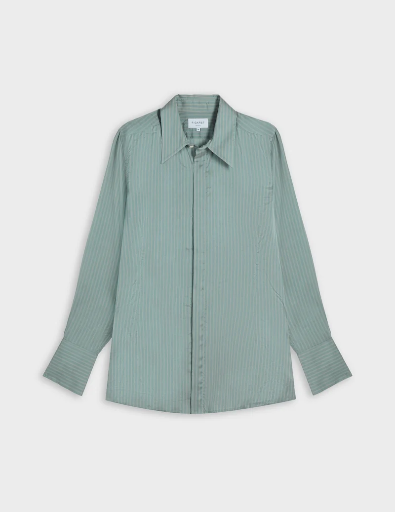 Chemise Pétale rayée bleu clair