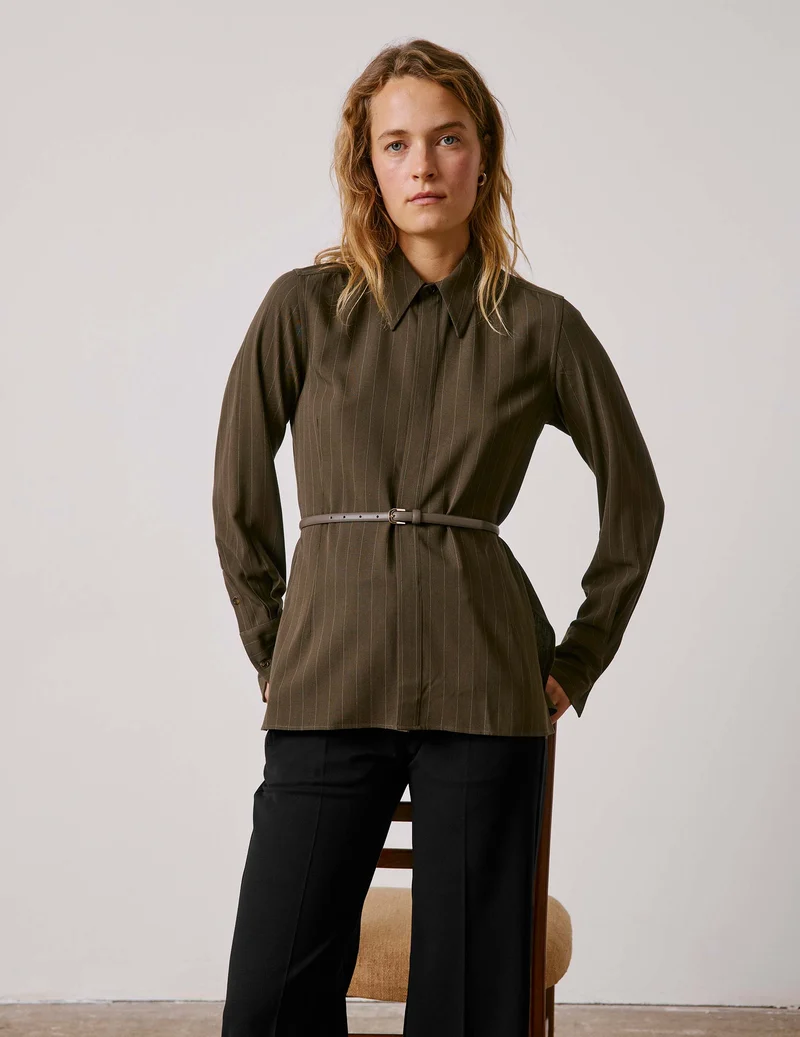 Chemise Pétale rayée kaki
