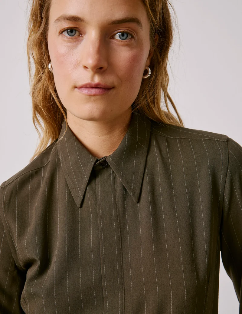 Chemise Pétale rayée kaki