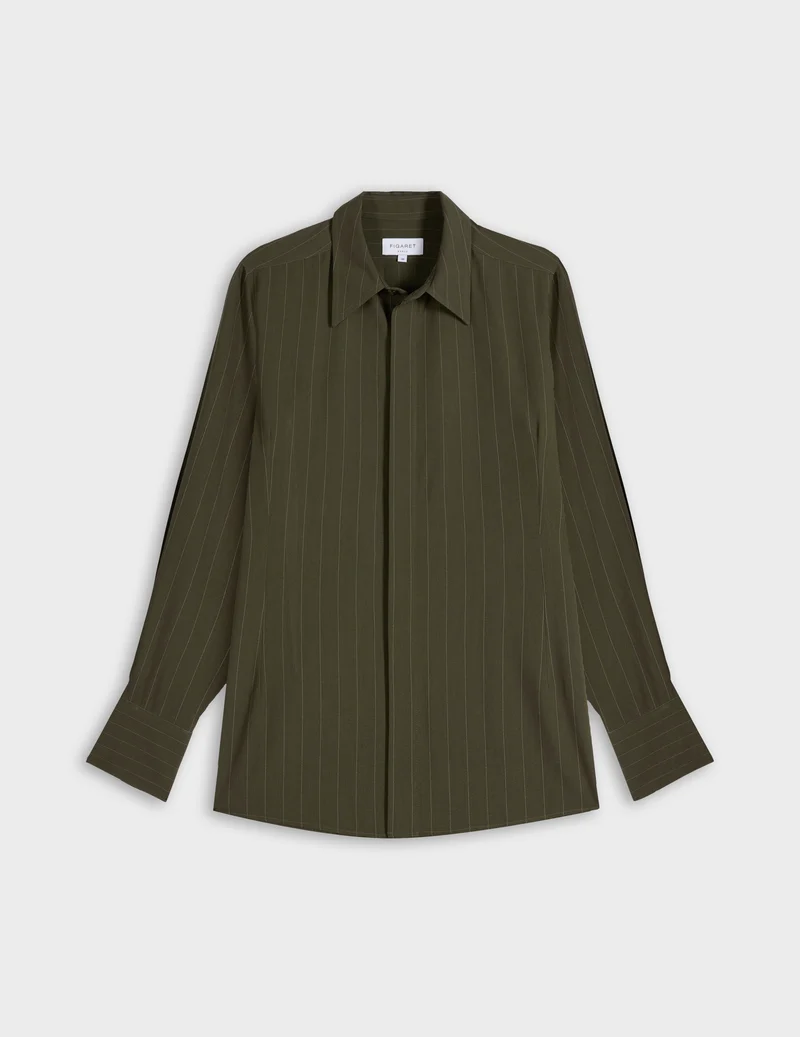 Chemise Pétale rayée kaki