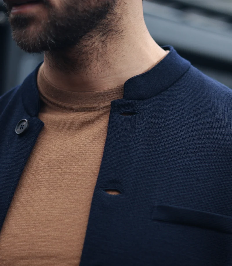 Mens Superfine Merino Silk Short Sleeve Jumper