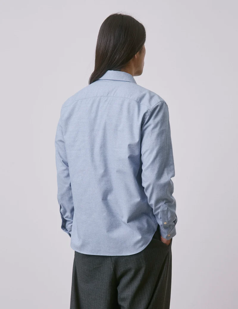 Chemise Irwin en flanelle et cachemire bleu clair
