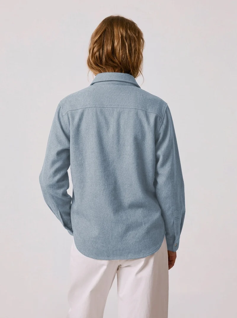 Surchemise Milena en flanelle bleue