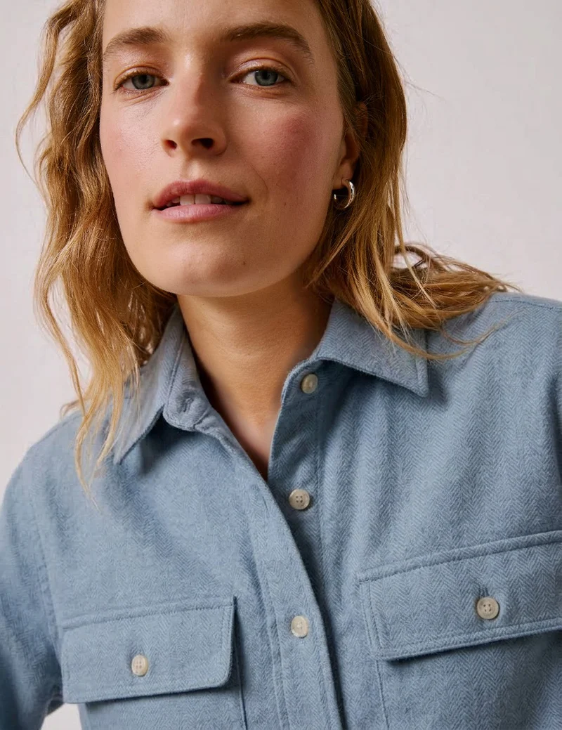 Surchemise Milena en flanelle bleue