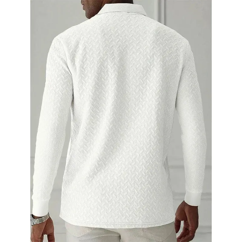 Herren Polo Pullover Sweatshirt Leichter Pulli Sweater Poloshirt Langarmshirt