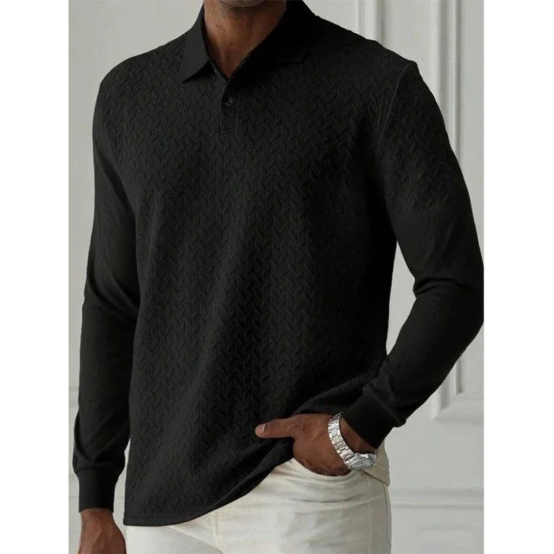 Herren Polo Pullover Sweatshirt Leichter Pulli Sweater Poloshirt Langarmshirt