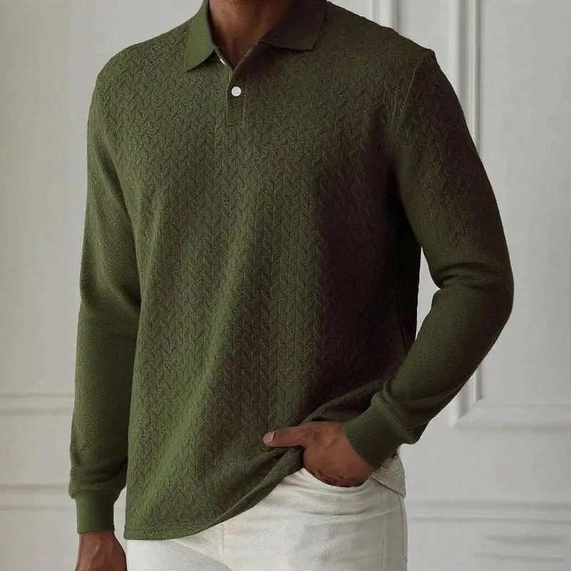 Herren Polo Pullover Sweatshirt Leichter Pulli Sweater Poloshirt Langarmshirt