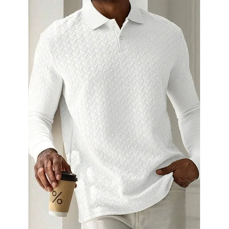 Herren Polo Pullover Sweatshirt Leichter Pulli Sweater Poloshirt Langarmshirt