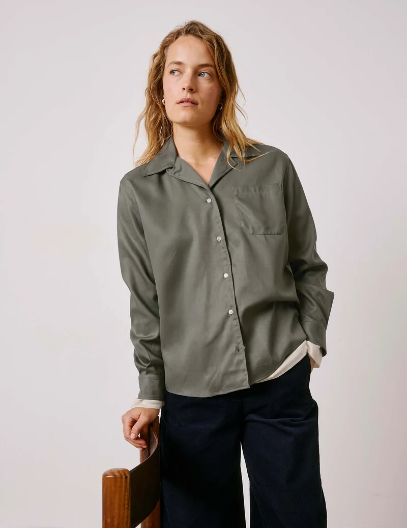 Chemise Nancy en lyocell vert