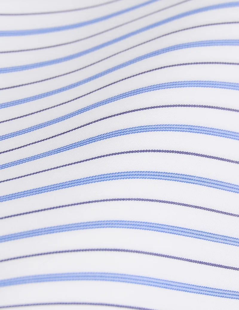 Chemise classique rayée bleue