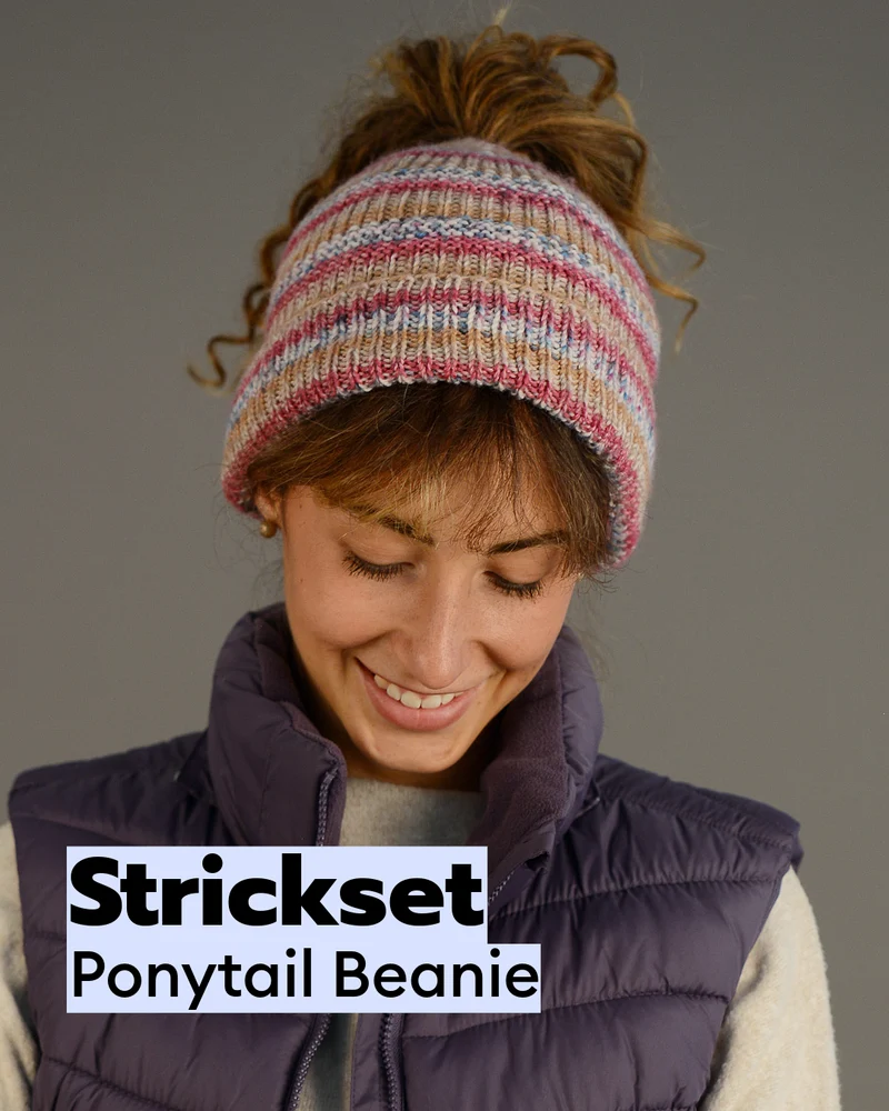 Strickset Ponytail-Beanie