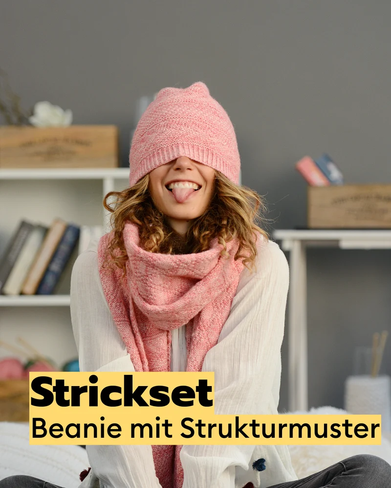 Strickset Beanie-Mütze