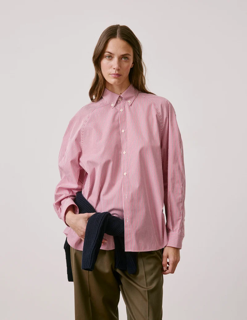 Chemise oversize Paloma rayée rouge