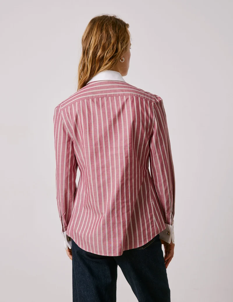 Blouse popover Poppy rayée rouge