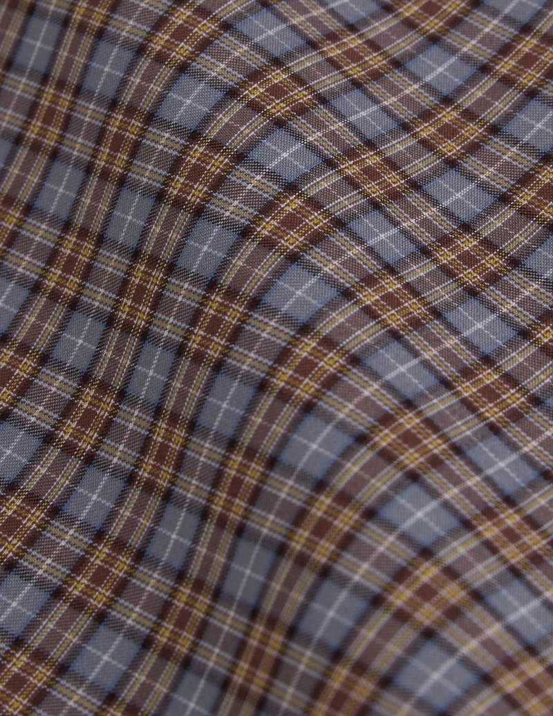 Chemise oversize Pia à carreaux marrons