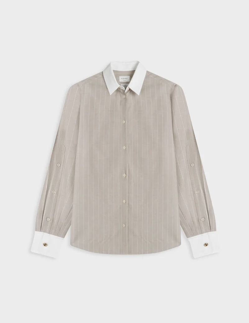 Chemise Meryl rayée beige