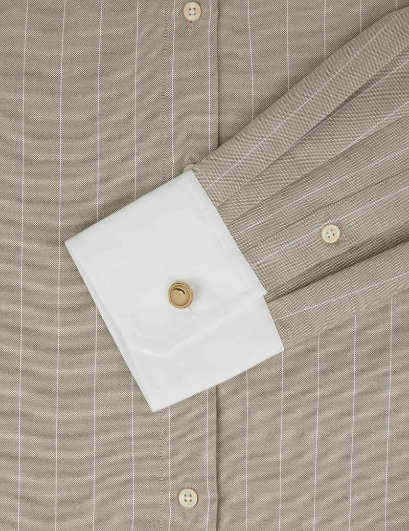 Chemise Meryl rayée beige