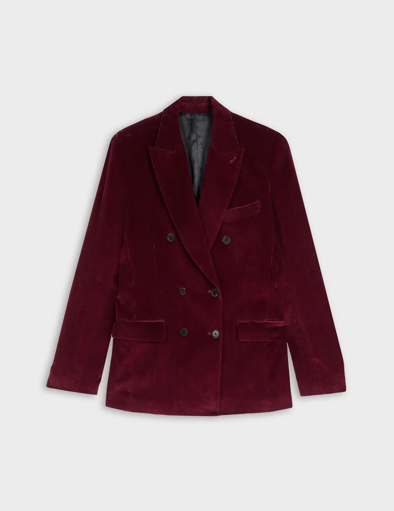 Veste blazer Poème en velours côtelé bordeaux