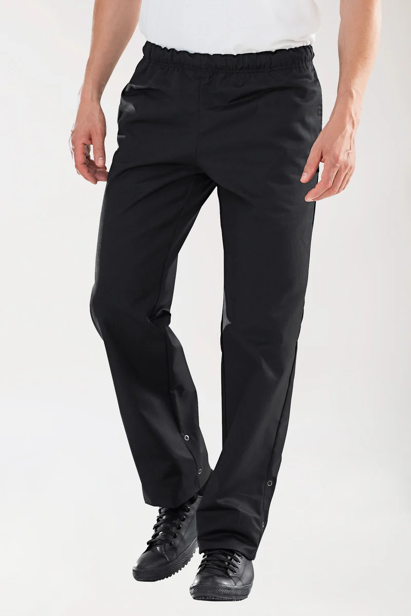 Gastro Hosen Herren - Rundumgummibund schwarz