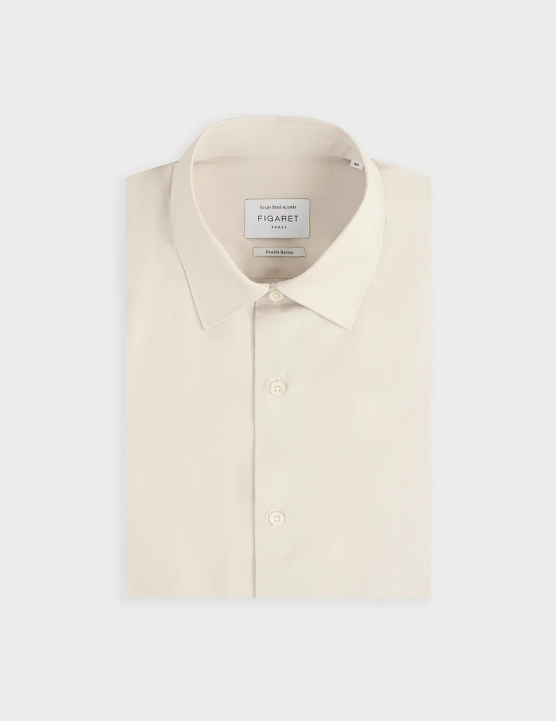 Chemise semi-ajustée beige