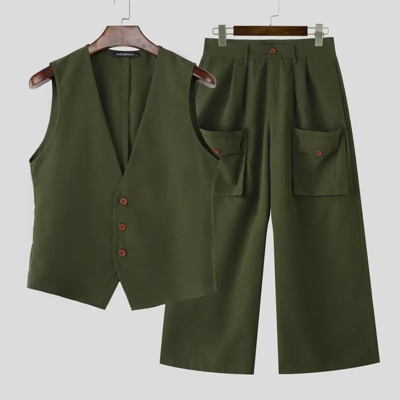 2 Tlg Set Männer Hose Weste Haremshosen Pumphosen Pluderhosen Hosenrock Herren