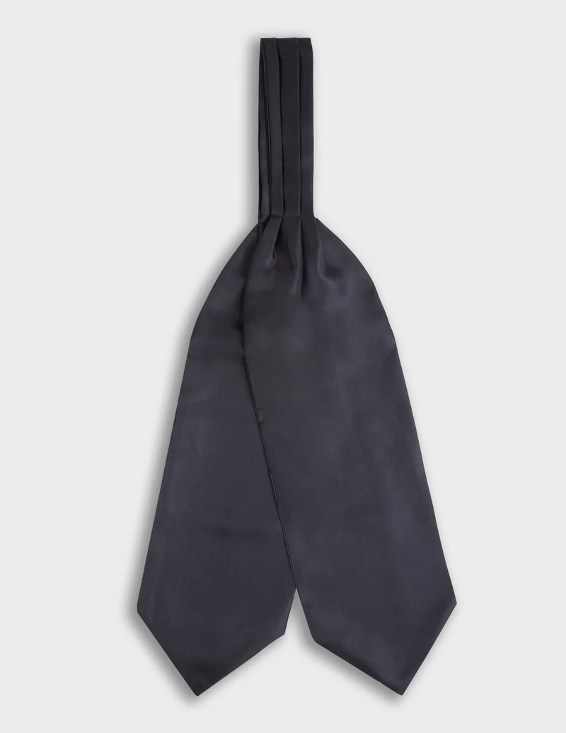 Ascot en twill de soie marine