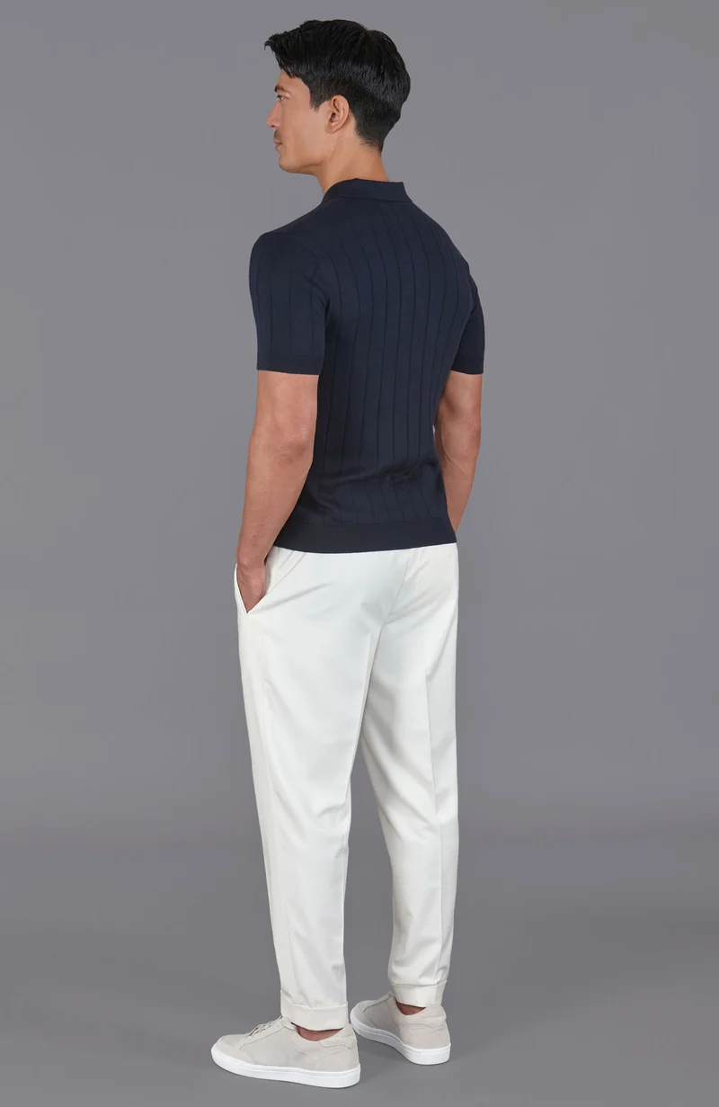 Mens Ultra Fine Cotton Selection Knit Buttonless Polo Shirt