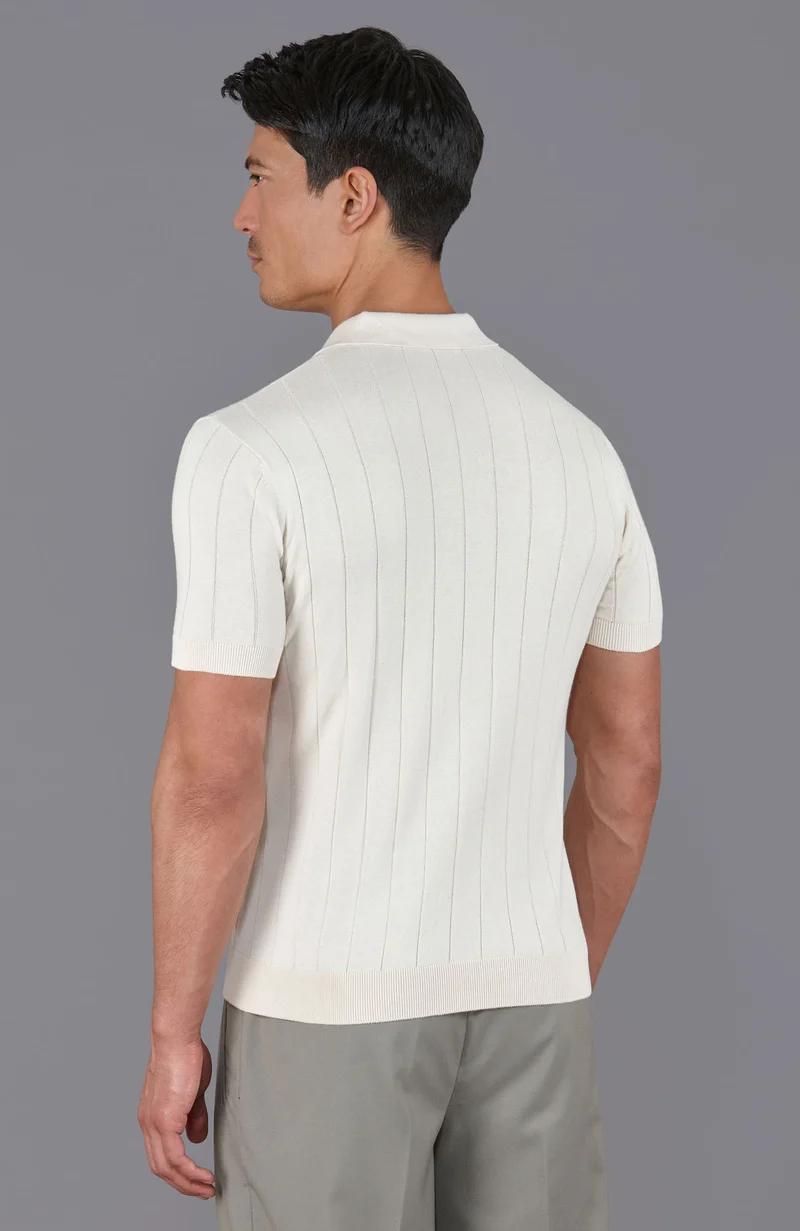 Mens Ultra Fine Cotton Selection Knit Buttonless Polo Shirt