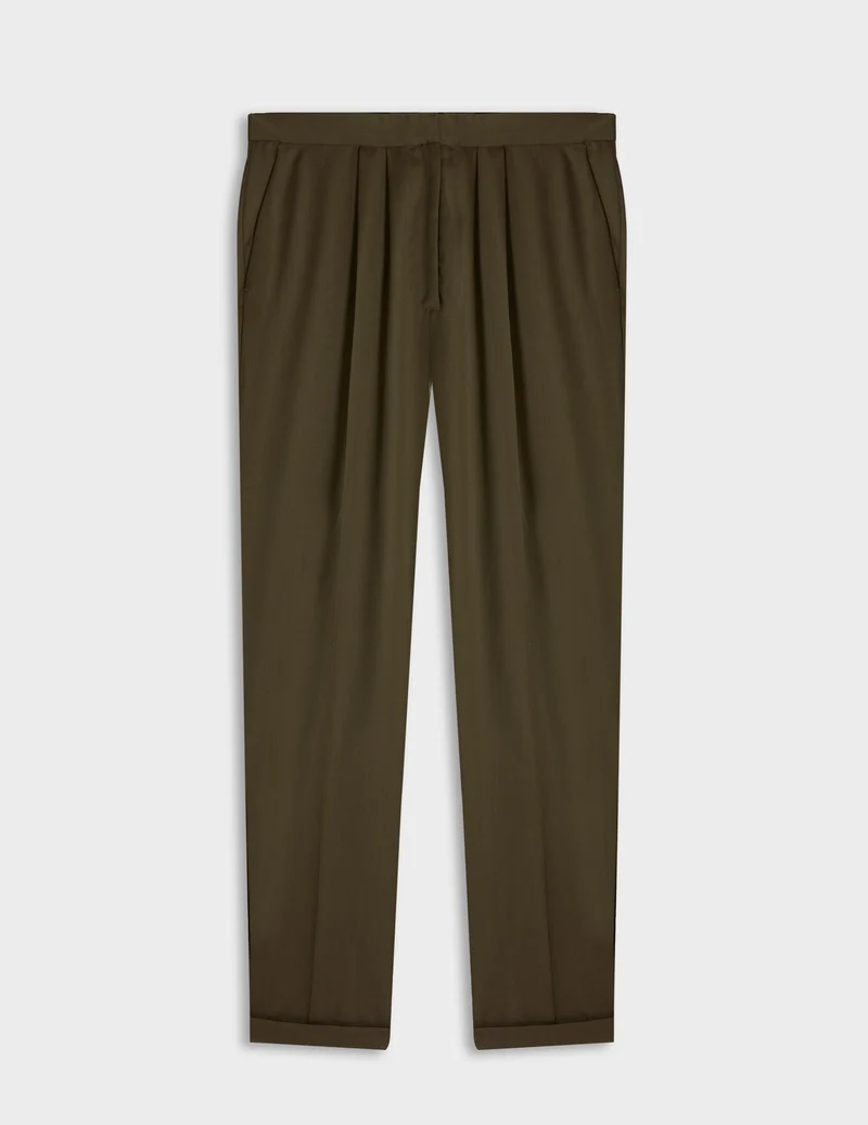 Pantalon Pippa en laine vierge kaki