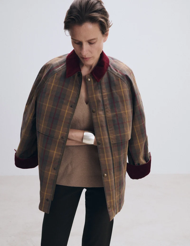 Blouson Pénelope en coton à carreaux