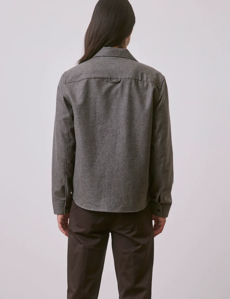 Surchemise Maxime en laine vierge taupe