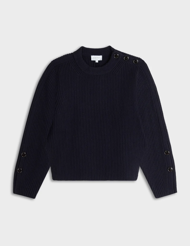 Pull Marino en laine mérinos marine
