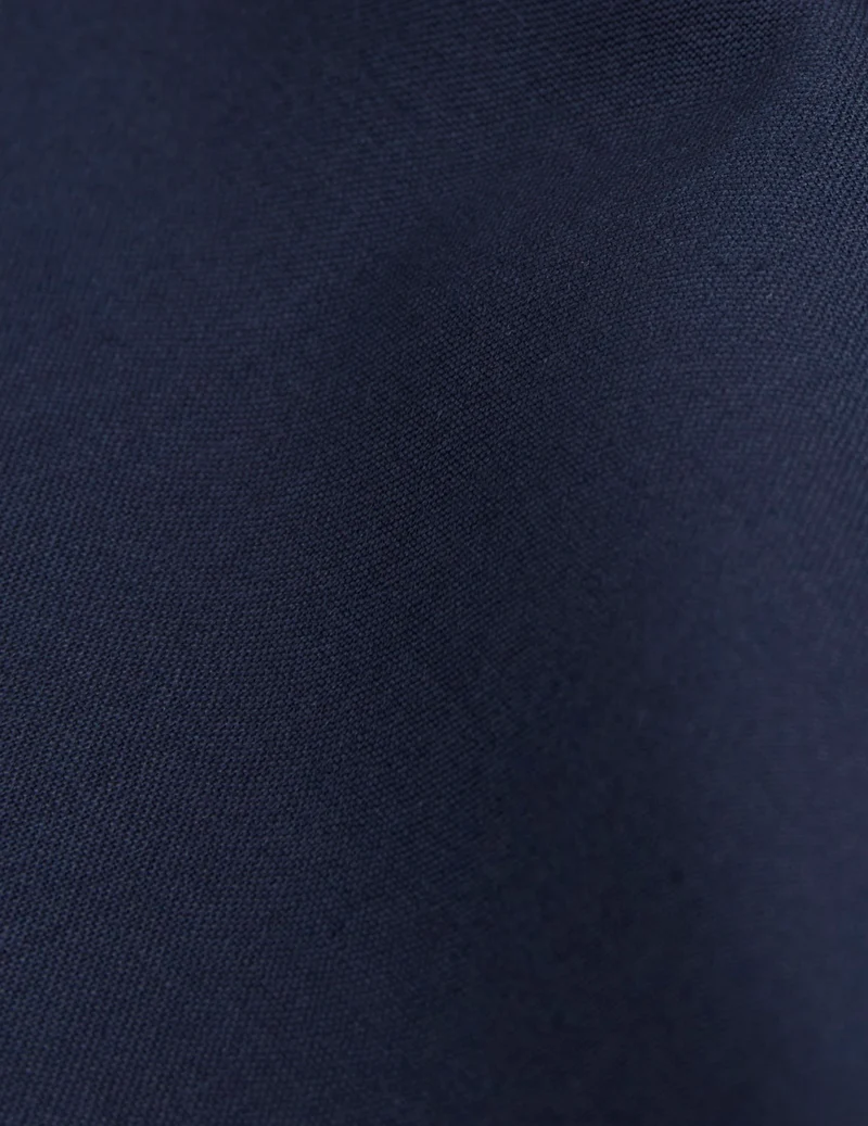 Chemise Carl en laine vierge bleu marine