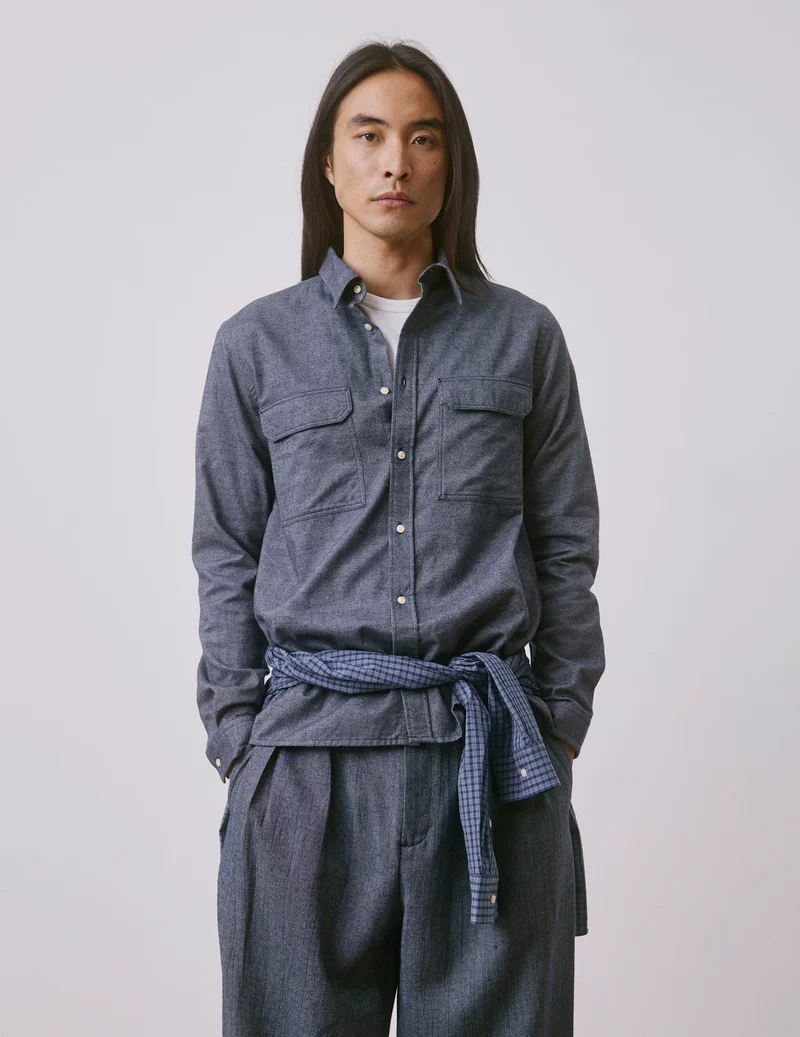 Chemise Florian en flanelle grise
