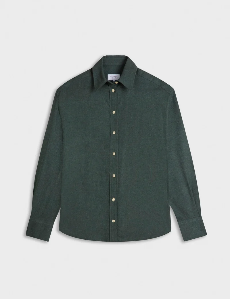 Chemise Ambre en flanelle verte