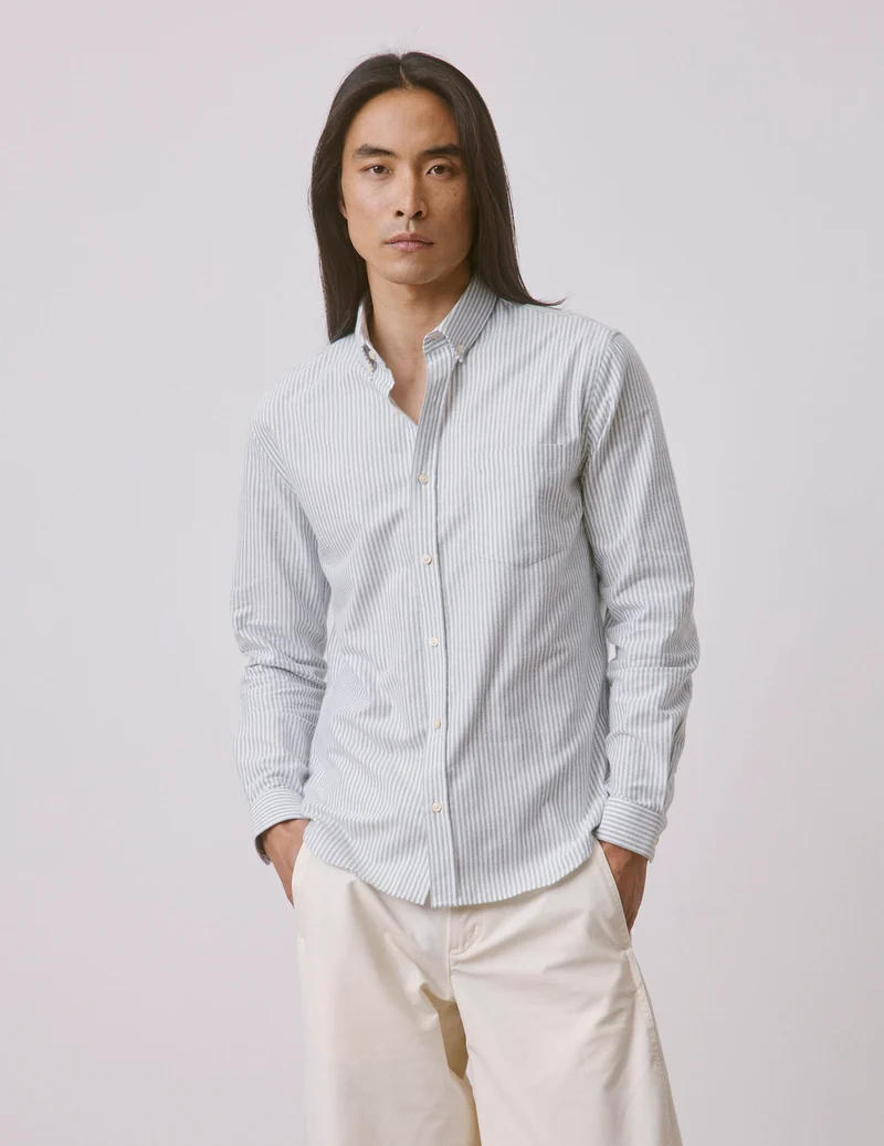 Chemise Gabriel rayée verte