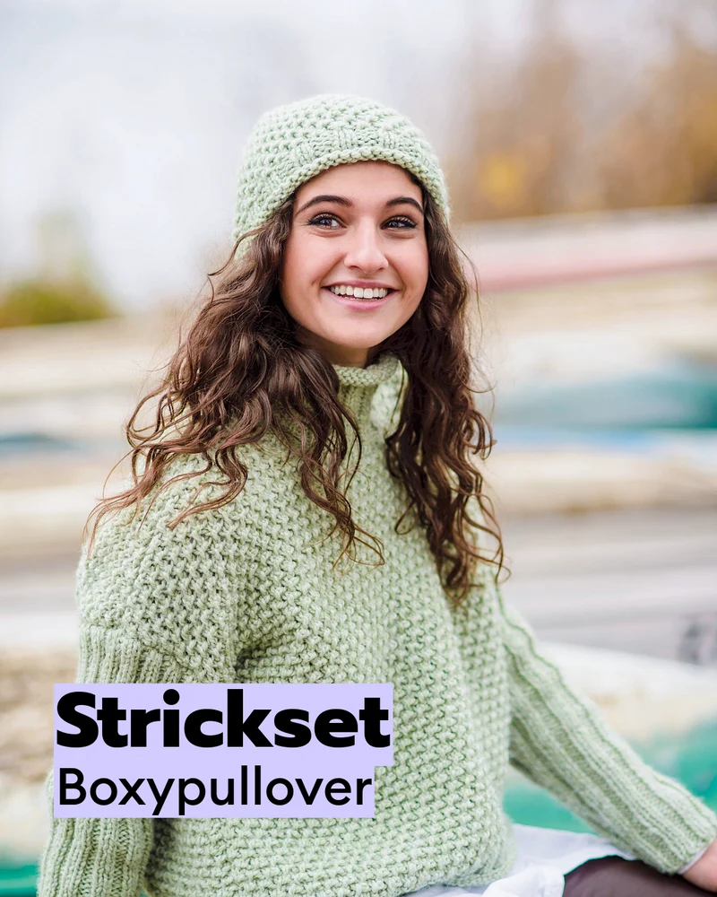 Strickset Pullover mit Mütze