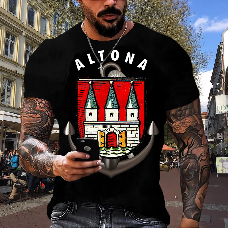 Männer T-Shirt Hamburg ALTONA T-Shirt Unisex Streetwear Tank Top Hemd Polohemd - Herren Shirt