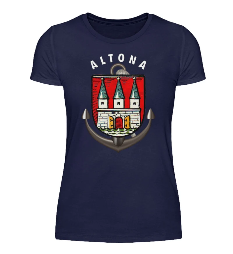 Damen Sommer Top Altona T-Shirt Rundhals Streetwear lockeres Damentop Bluse Hemd