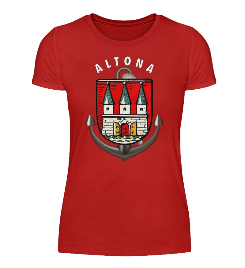Damen Sommer Top Altona T-Shirt Rundhals Streetwear lockeres Damentop Bluse Hemd