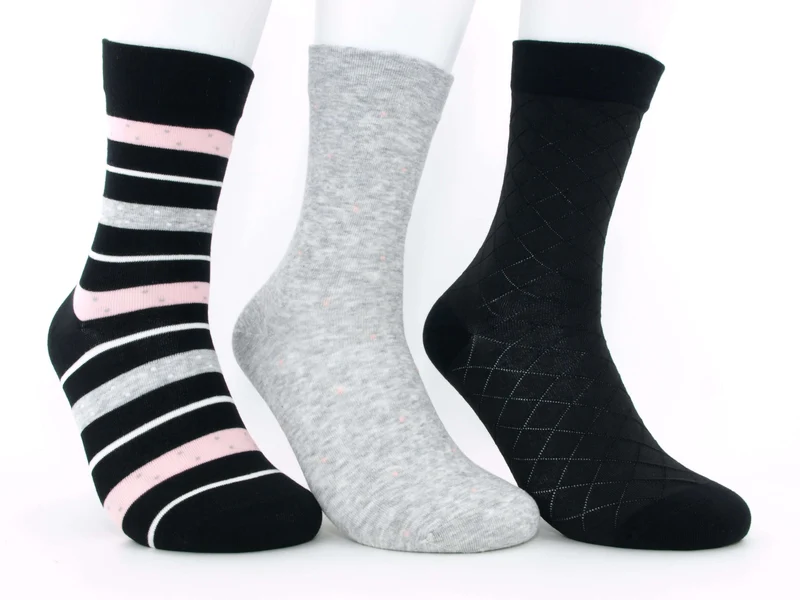 3 Paar Damen Gesundheitssocken venenfreundlich Winter schwarz