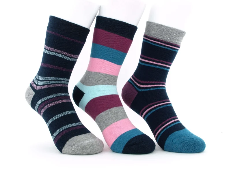 3 Paar Bootsocks Kinder lila/türkis