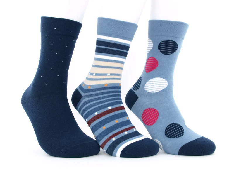 3 Paar Damen Gesundheitssocken venenfreundlich Herbst blau